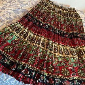 Vintage Amanda Smith Crinkle Cotton Maxi Skirt